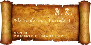 Mészáros Kornél névjegykártya