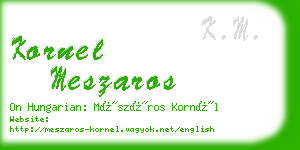 kornel meszaros business card